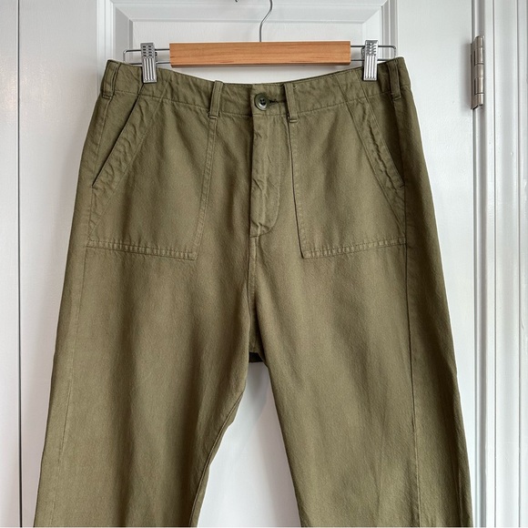 THE GREAT. Women’s Cropped Dark Green The Frayed Ranger Raw Hem (Size 25) - Picture 2 of 10